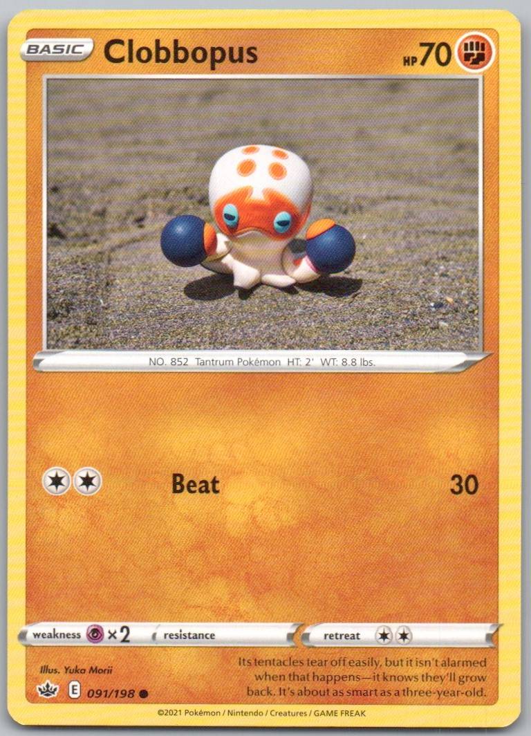 Clobbopus 091 Normal Fighting Card - Chilling Reign