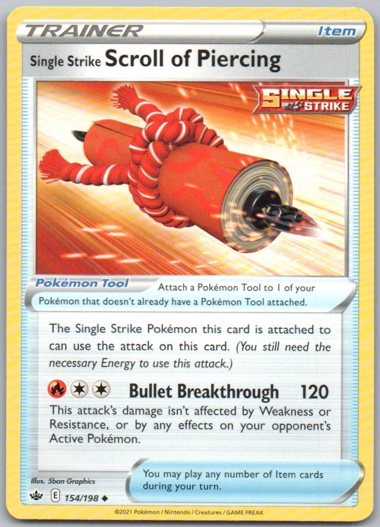 Single Strike Scroll of Piercing 154 Normal Trainer Card - Chilling Reign