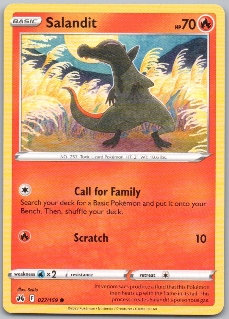 Salandit 027 Normal Fire Card - Crown Zenith