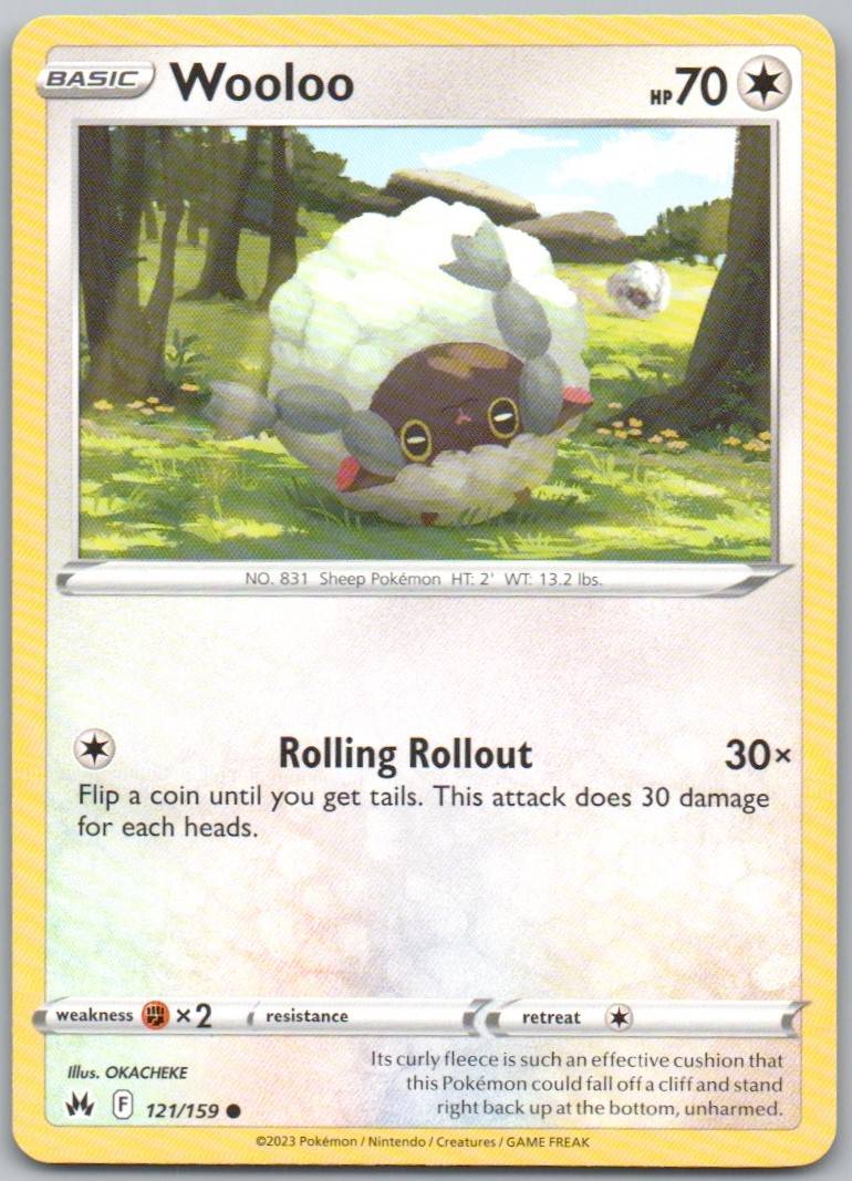 Wooloo 121 Normal Colorless Card - Crown Zenith
