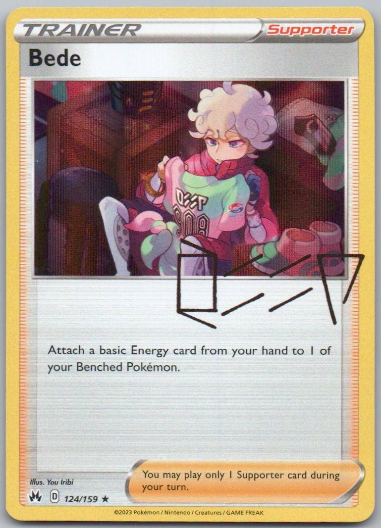 Bede 124 Holo Trainer Card - Crown Zenith