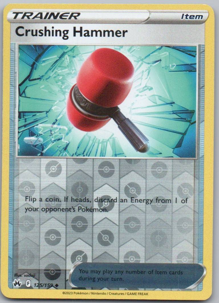 Crushing Hammer 125 Reverse Holo Trainer Card - Crown Zenith