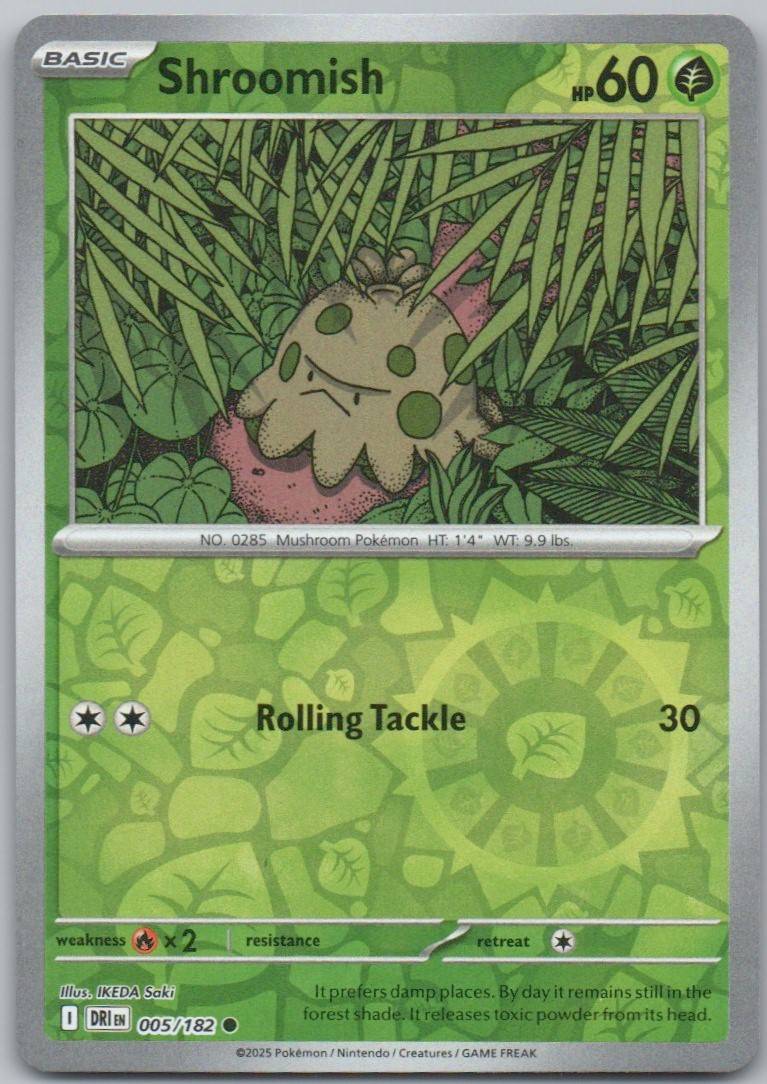 Shroomish 005 Reverse Holo Grass Card - Destined Rivals