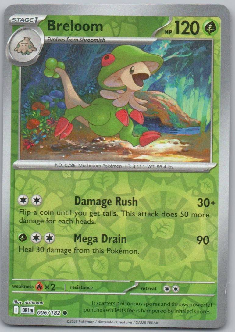 Breloom 006 Reverse Holo Grass Card - Destined Rivals