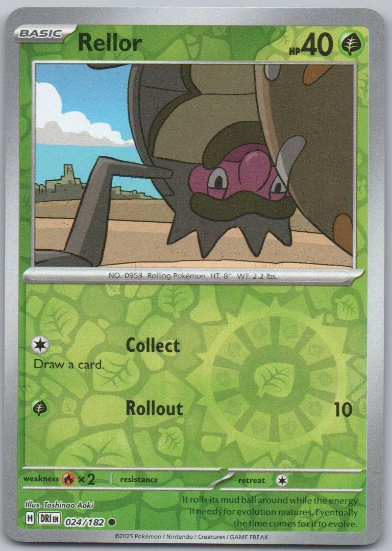 Rellor 024 Reverse Holo Grass Card - Destined Rivals