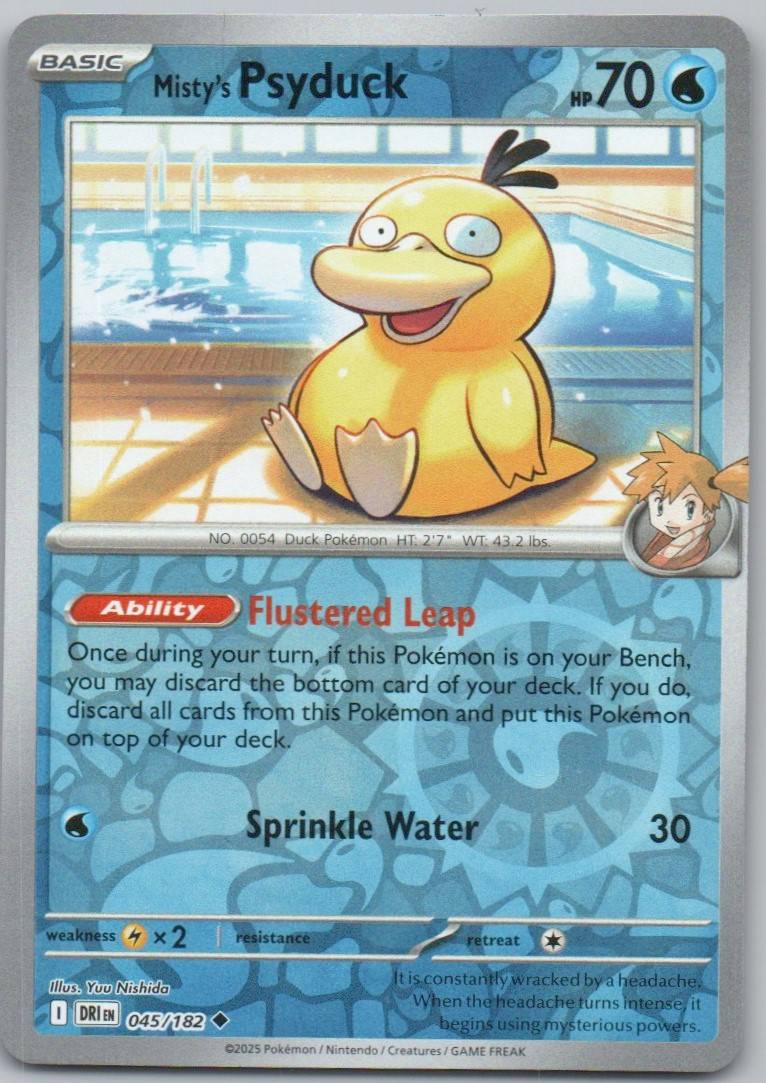 Misty's Psyduck 045 Reverse Holo Water Card - Destined Rivals