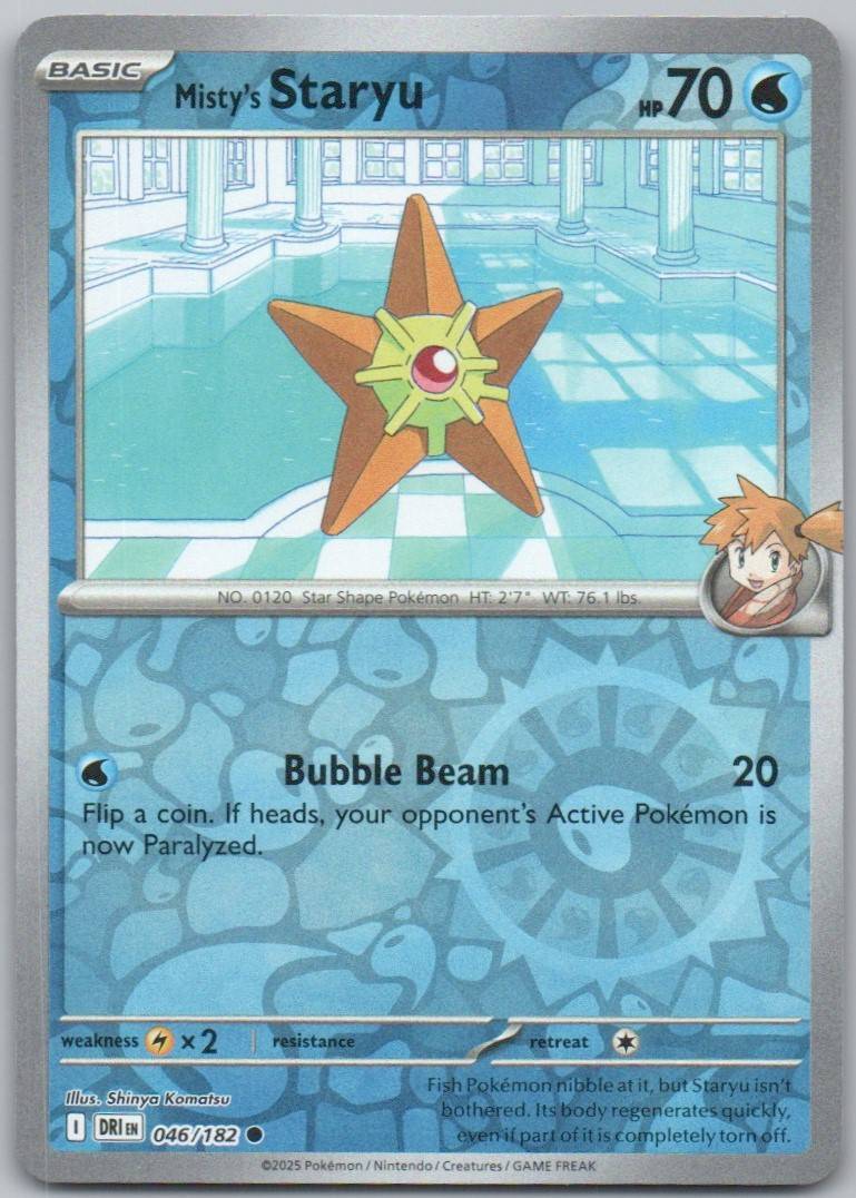 Misty's Staryu 046 Reverse Holo Water Card - Destined Rivals