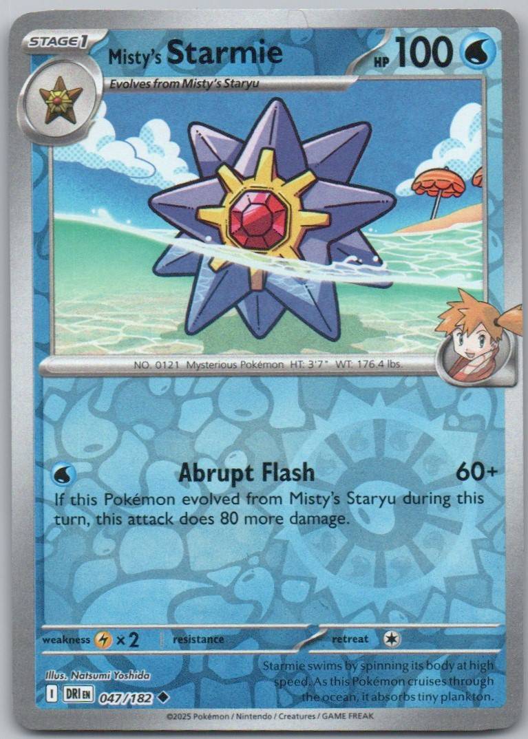 Misty's Starmie 047 Reverse Holo Water Card - Destined Rivals