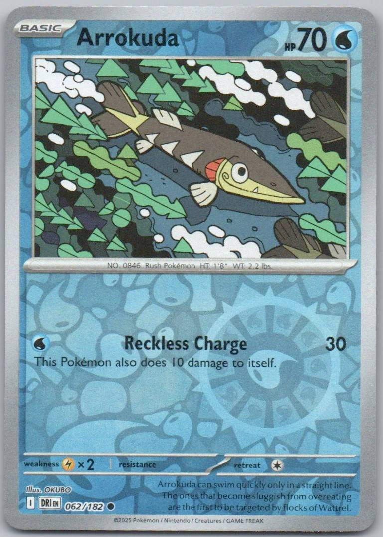 Arrokuda 062 Reverse Holo Water Card - Destined Rivals