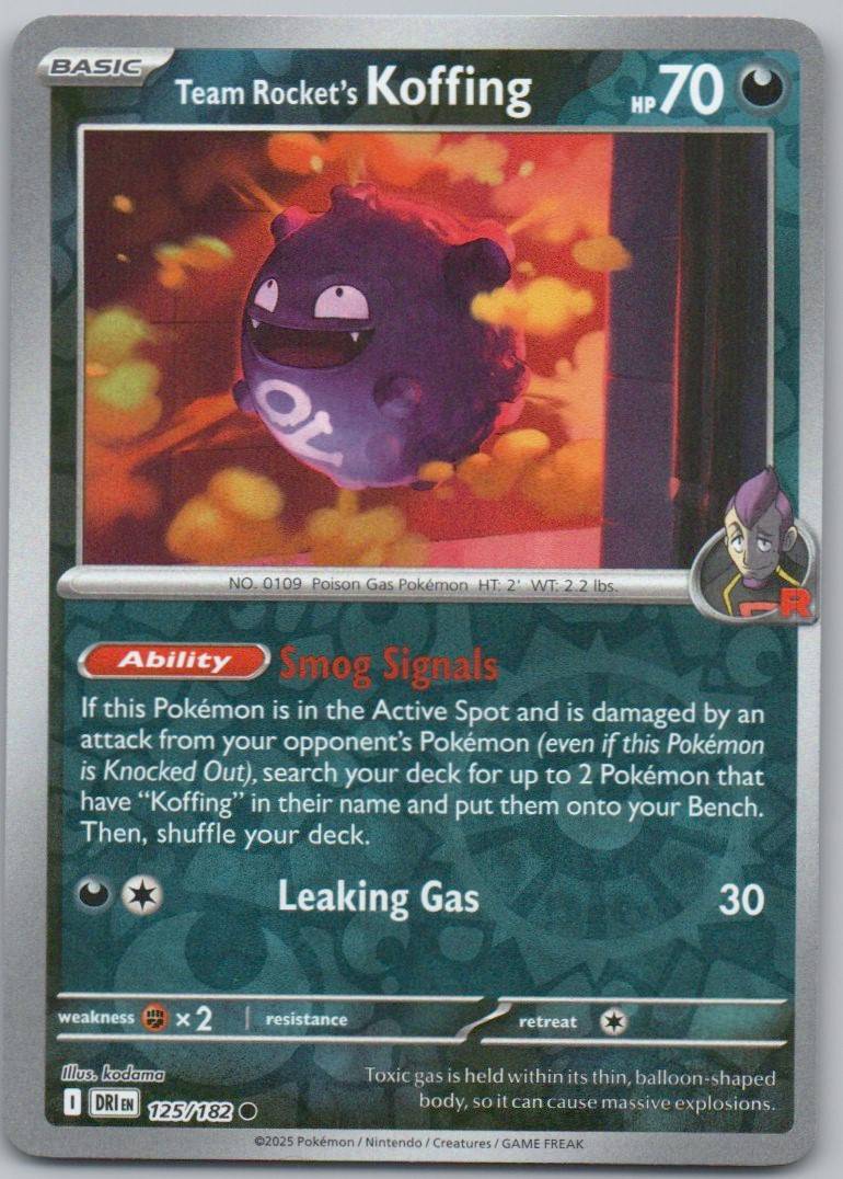Team Rocket's Koffing 125 Reverse Holo Darkness Card - Destined Rivals
