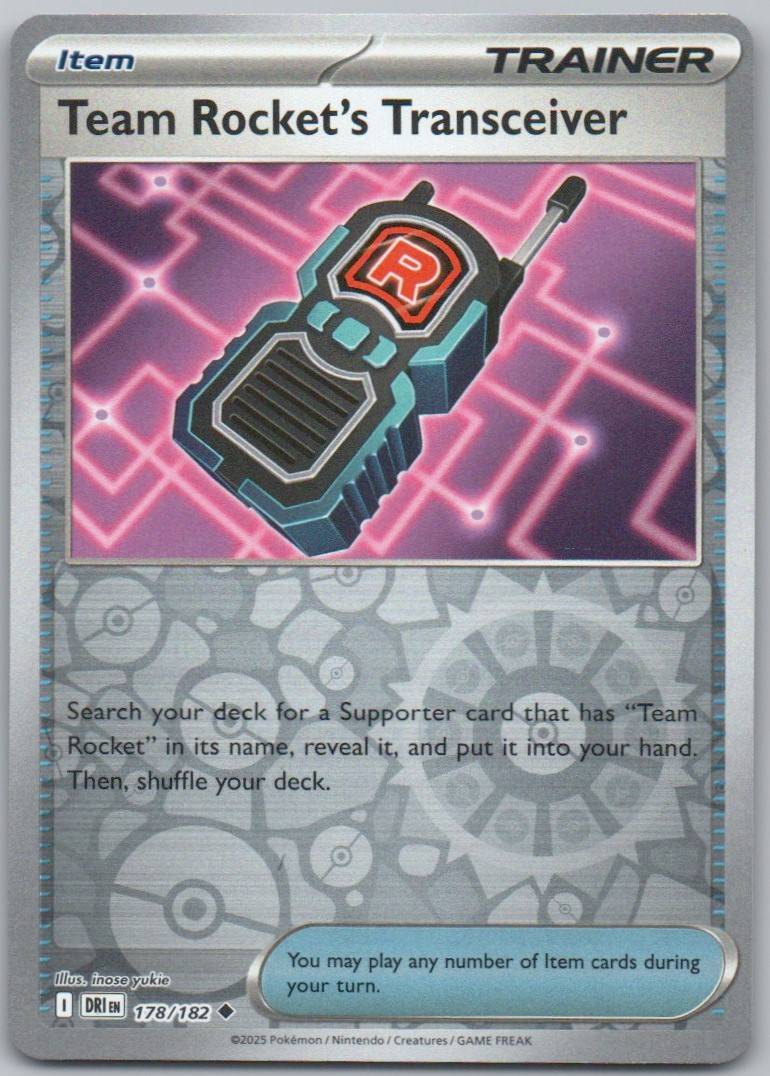 Team Rocket's Transceiver 178 Reverse Holo Trainer Card - Destined Rivals