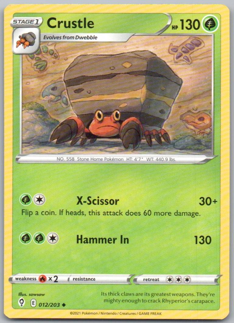 Crustle 012 Normal Grass Card - Evolving Skies
