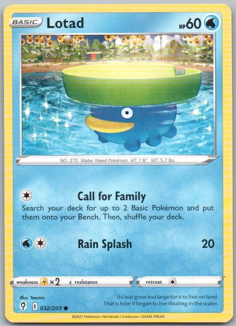 Lotad 032 Normal Water Card - Evolving Skies