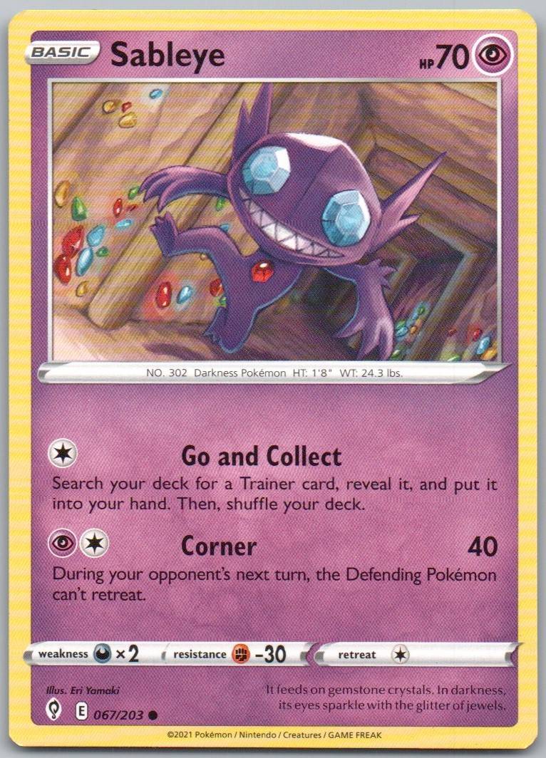 Sableye 067 Normal Psychic Card - Evolving Skies