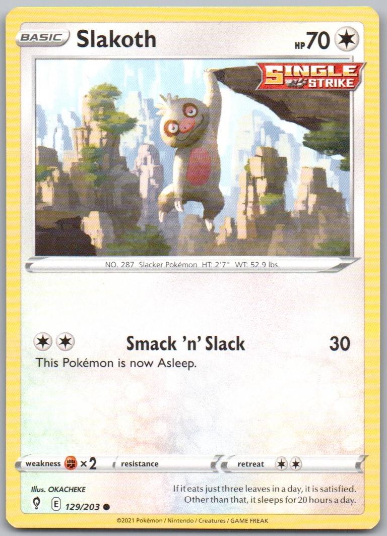 Slakoth 129 Normal Colorless Card - Evolving Skies