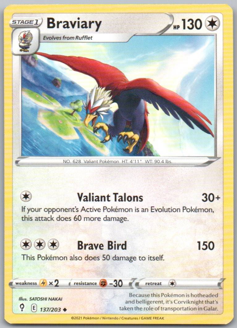Braviary 137 Normal Colorless Card - Evolving Skies
