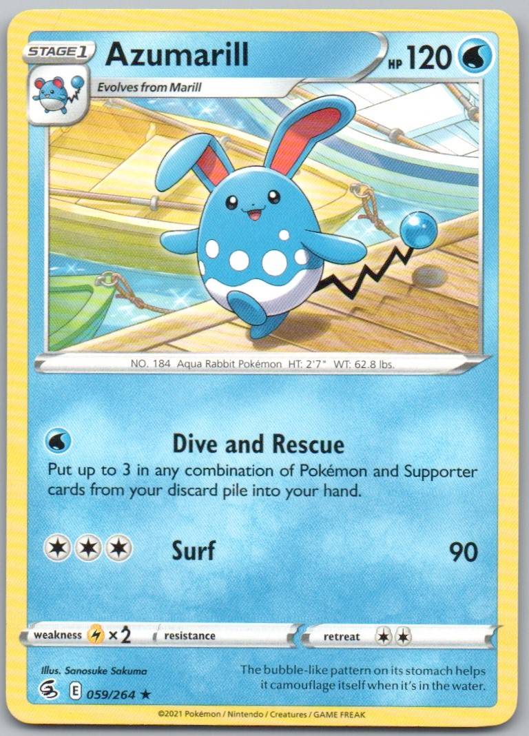 Azumarill 059 Normal Water Card - Fusion Strike