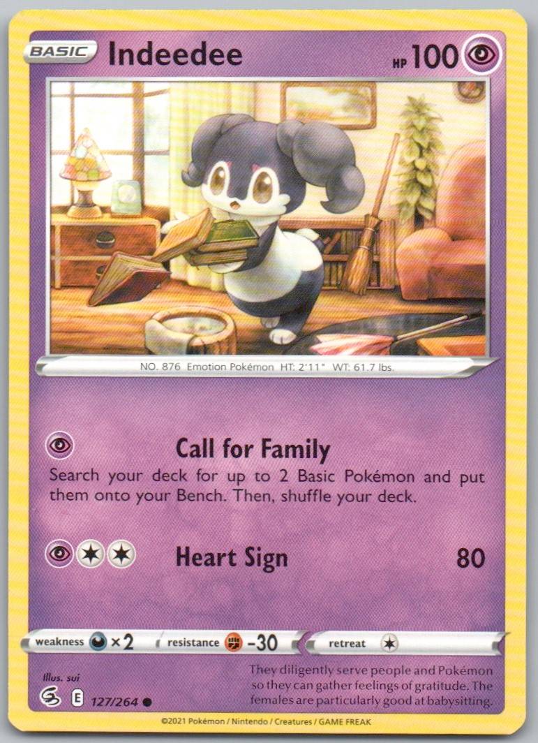 Indeedee 127 Normal Psychic Card - Fusion Strike