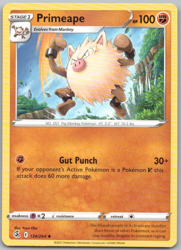 Primeape 134 Normal Fighting Card - Fusion Strike