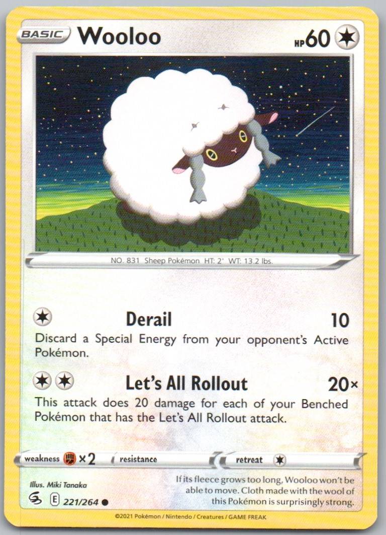 Wooloo 221 Normal Colorless Card - Fusion Strike