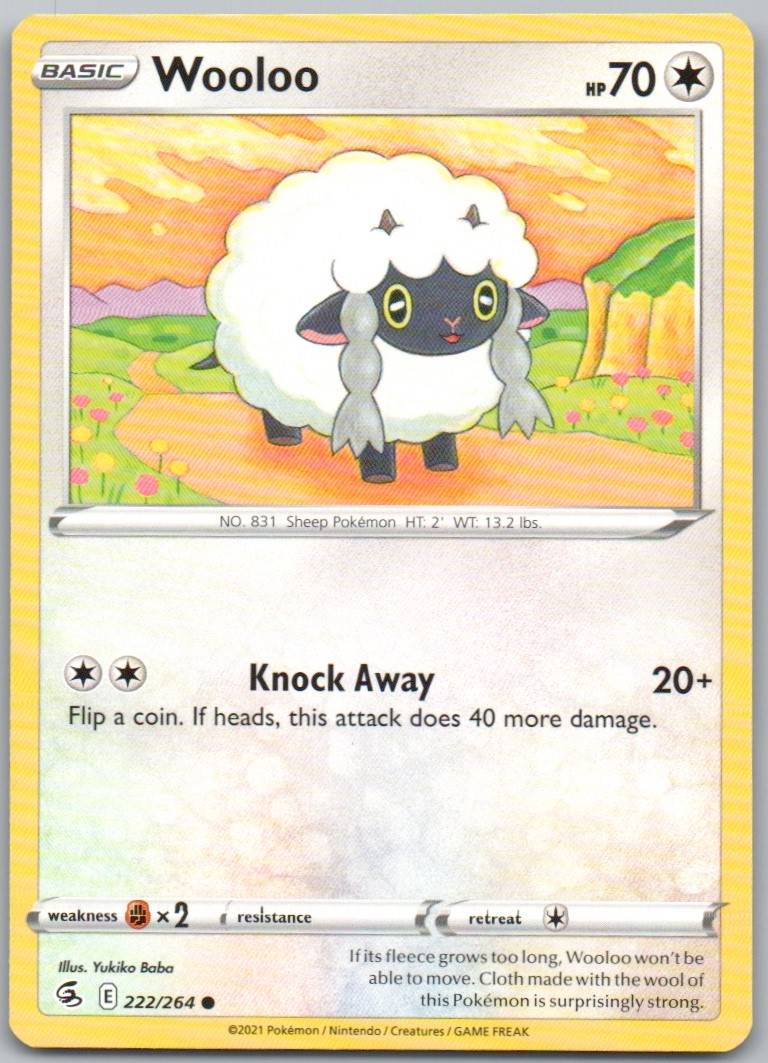 Wooloo 222 Normal Colorless Card - Fusion Strike