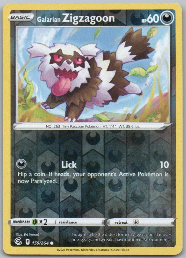 Zigzagoon 159 Reverse Holo Darkness Card - Fusion Strike