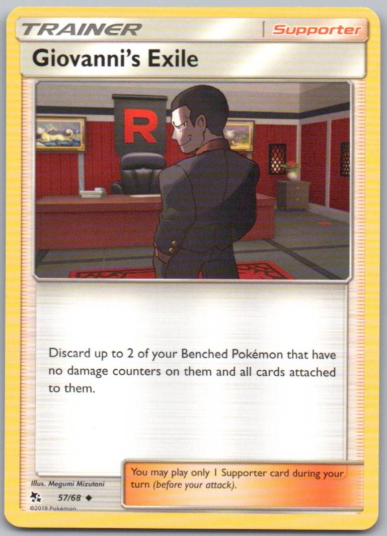 Giovanni's Exil 057 Normal Trainer Card - Hidden Fates