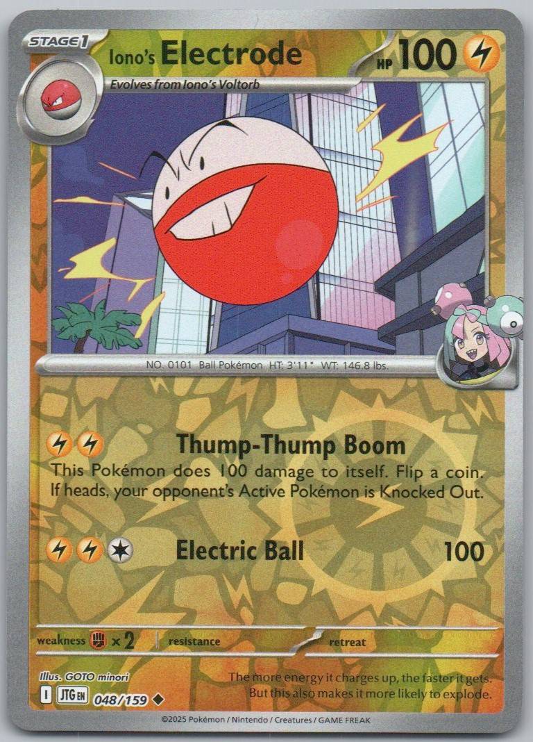 Iono's Electrode 048 Reverse Holo Lightning Card - Journey Together