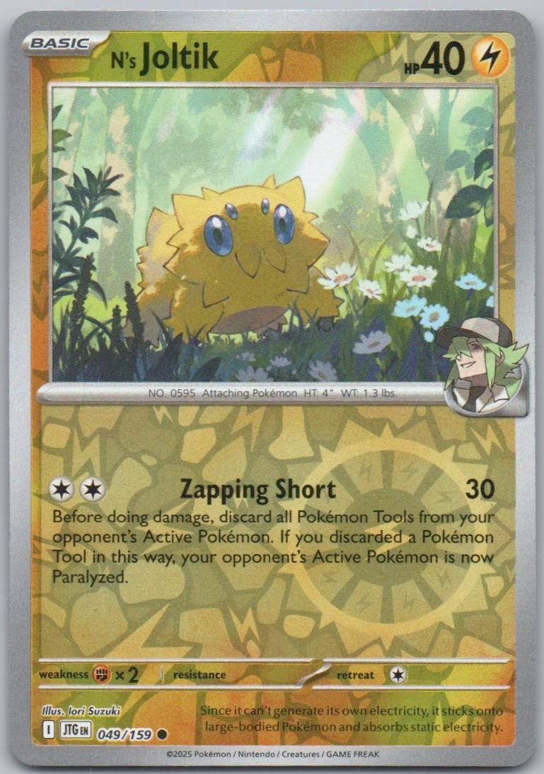 N's Joltik 049 Reverse Holo Lightning Card - Journey Together