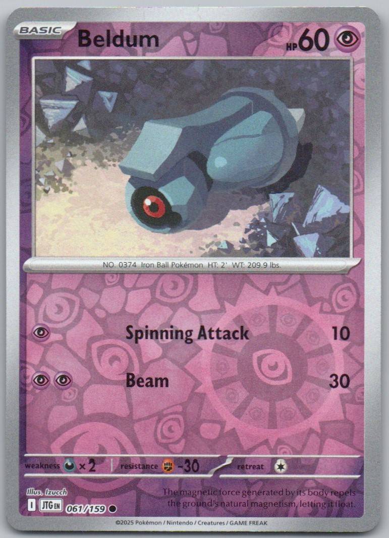 Beldum 061 Reverse Holo Psychic Card - Journey Together