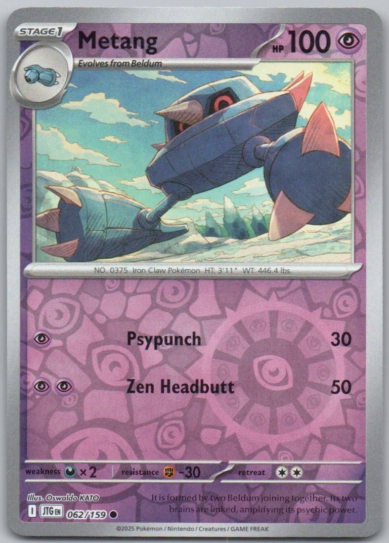 Metang 062 Reverse Holo Psychic Card - Journey Together
