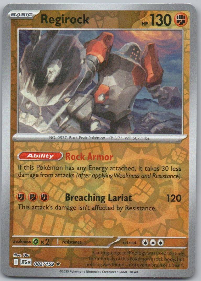 Regirock 082 Reverse Holo Fighting Card - Journey Together