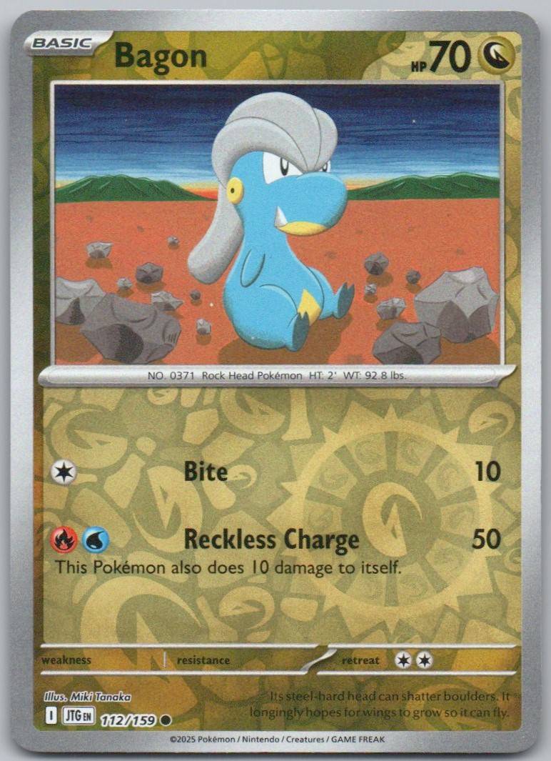 Bagon 112 Reverse Holo Dragon Card - Journey Together