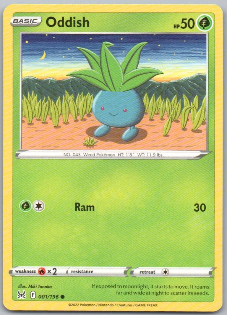Oddish 001 Normal Grass Card - Lost Origin