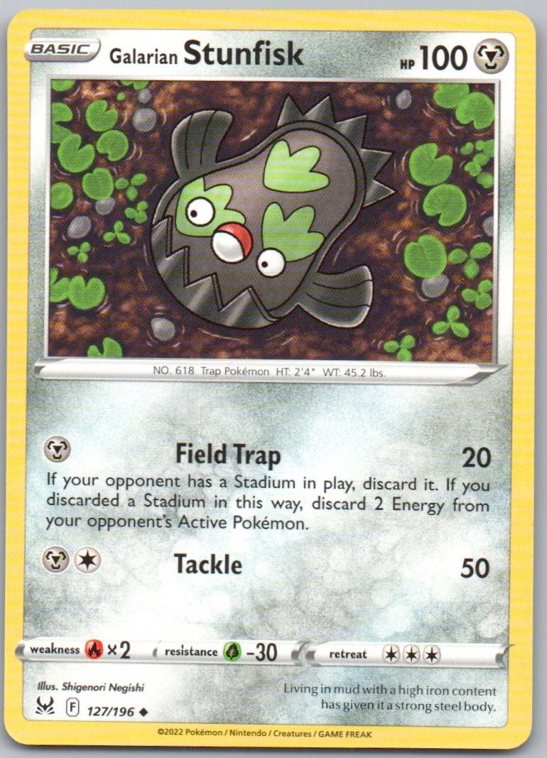 Galarian Stunfisk 127 Normal Steel Card - Lost Origin