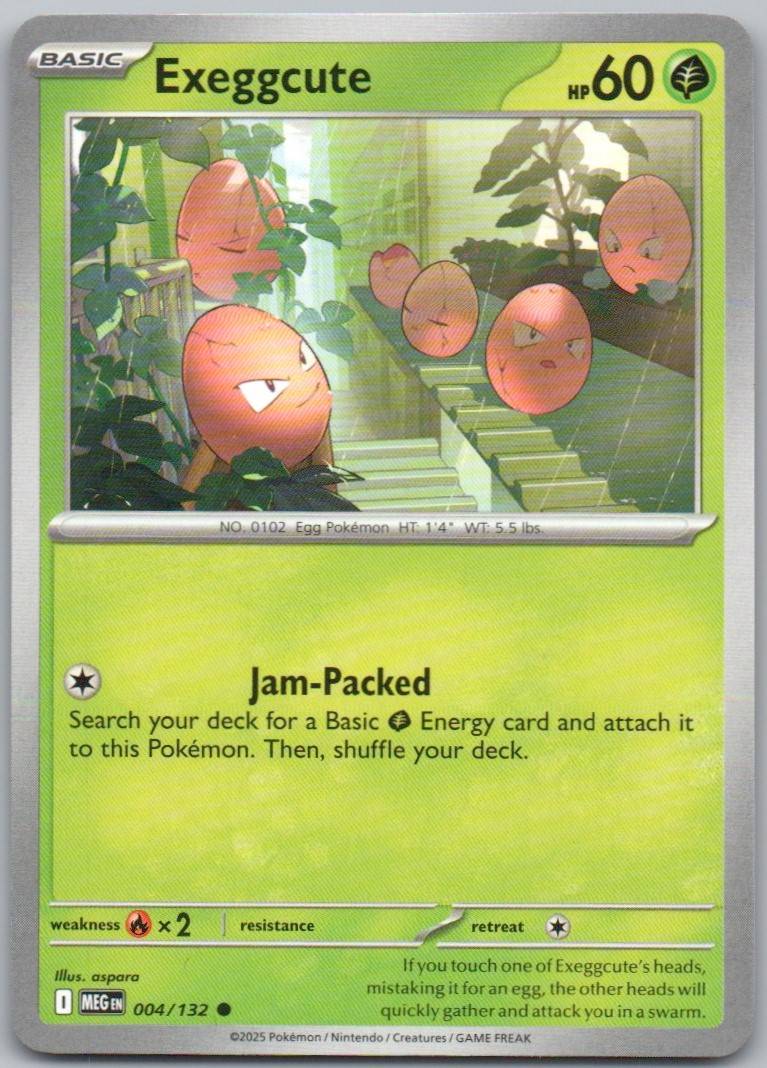 Exeggcute 004 Normal Grass Card - Mega Evolution