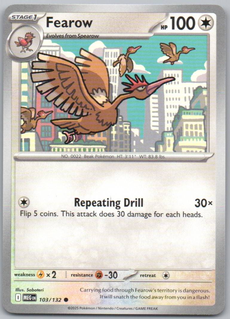 Fearow 103 Normal Colorless Card - Mega Evolution
