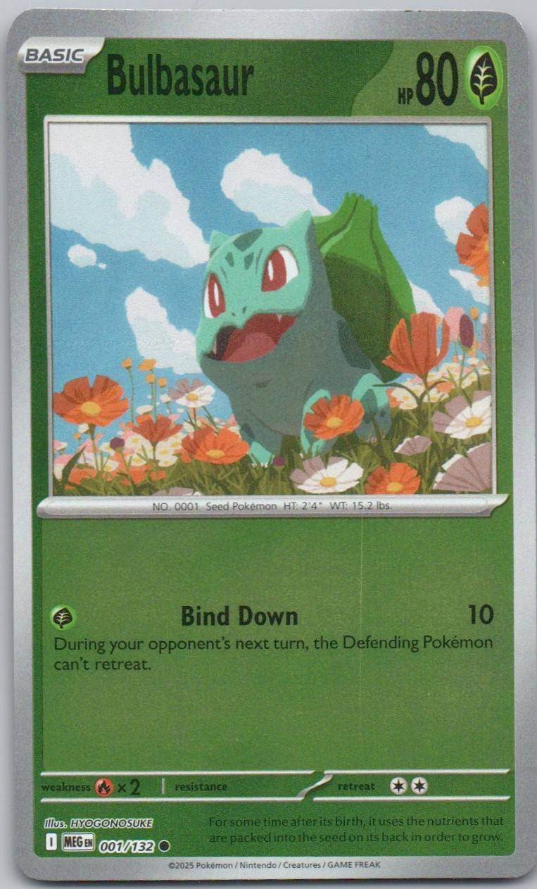 Bulbasaur 001 Reverse Holo Grass Card - Mega Evolution