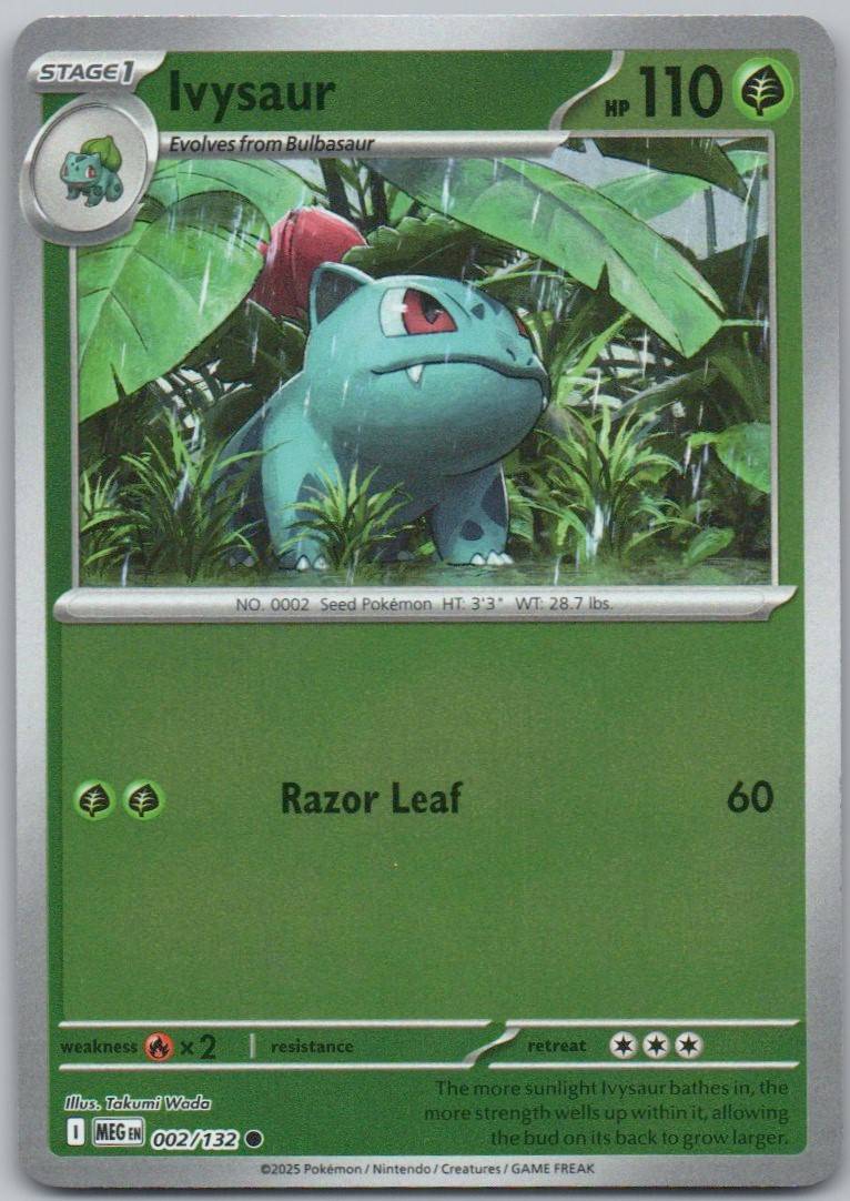 Ivysaur 002 Reverse Holo Grass Card - Mega Evolution