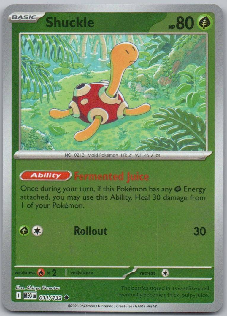 Shuckle 011 Reverse Holo Grass Card - Mega Evolution