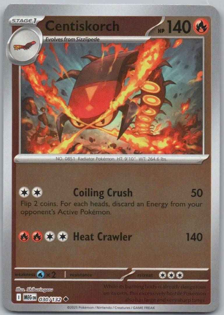 Centiskorch 030 Reverse Holo Fire Card - Mega Evolution
