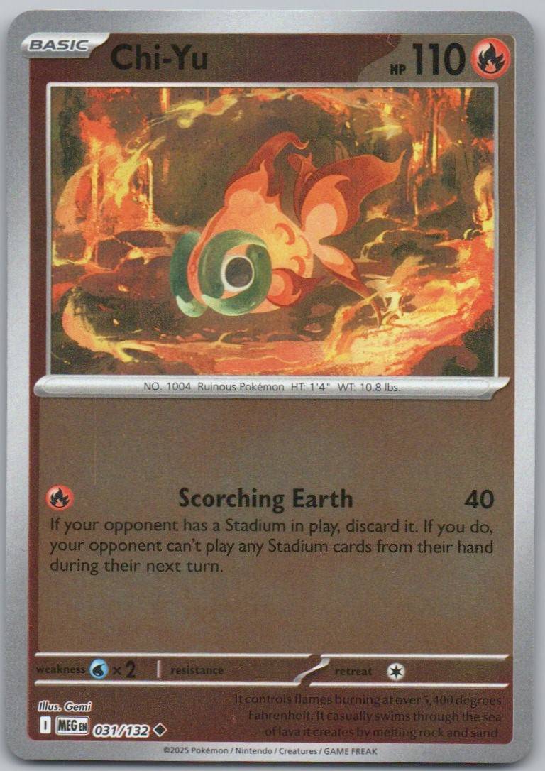 Chi-Yu 031 Reverse Holo Fire Card - Mega Evolution