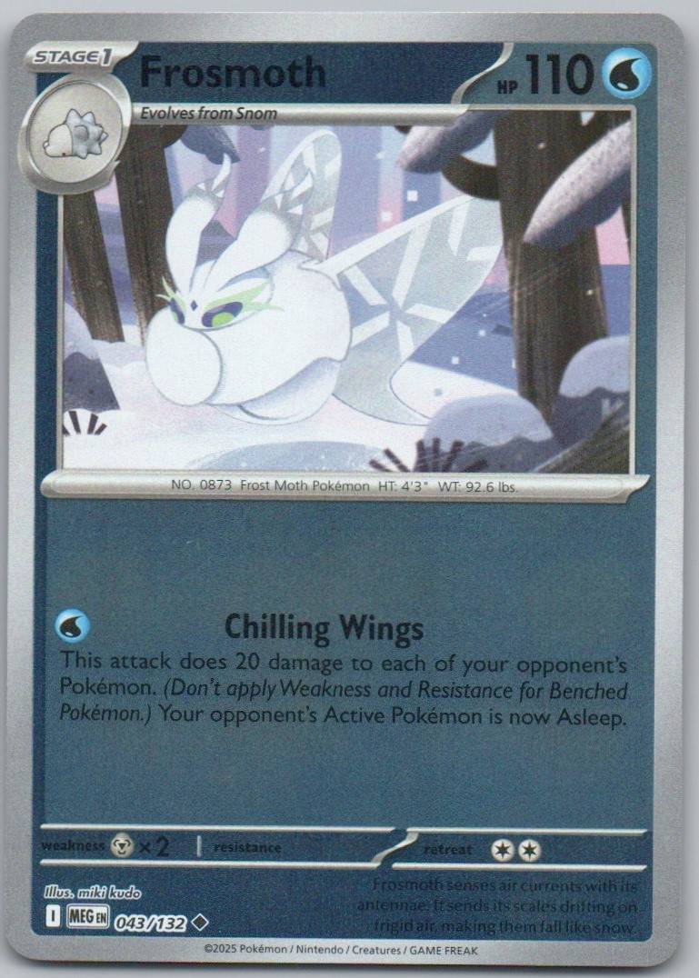 Frosmoth 043 Reverse Holo Water Card - Mega Evolution