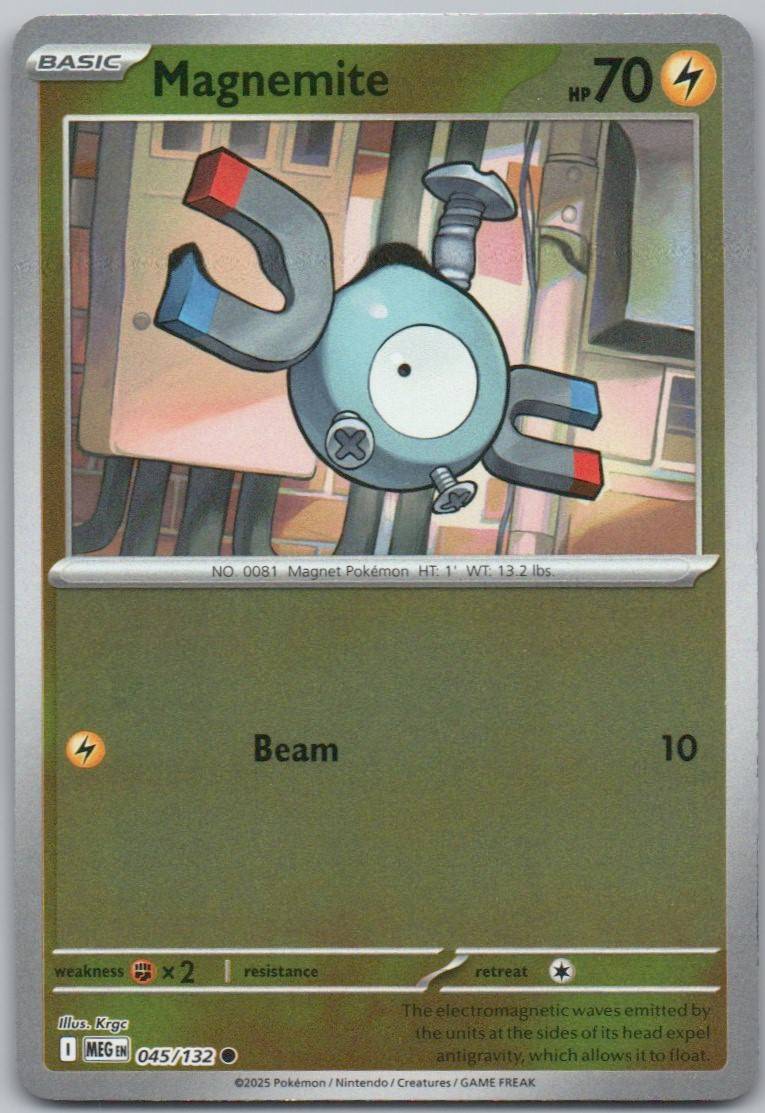 Magnemite 045 Reverse Holo Lightning Card - Mega Evolution