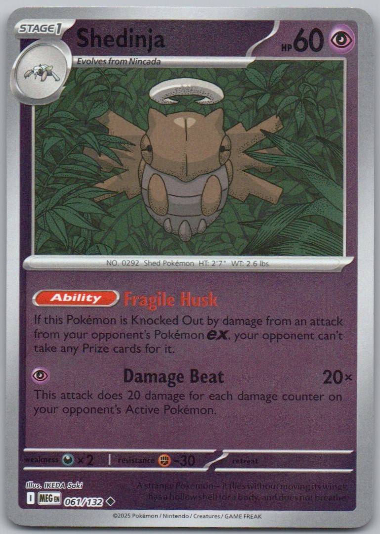 Shedinja 061 Reverse Holo Psychic Card - Mega Evolution