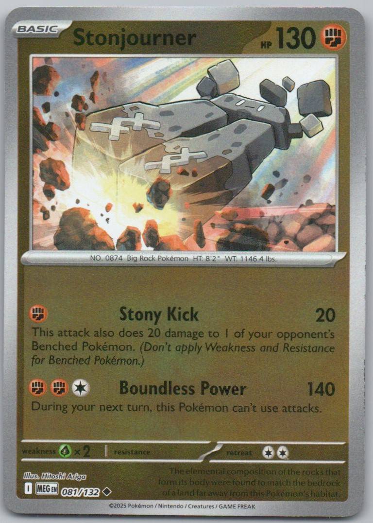 Stonjourner 081 Reverse Holo Fighting Card - Mega Evolution