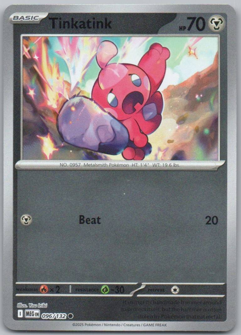 Tinkatink 096 Reverse Holo Steel Card - Mega Evolution