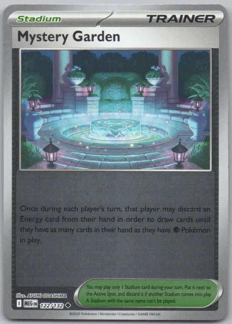 Mystery Garden 122 Reverse Holo Trainer Card - Mega Evolution