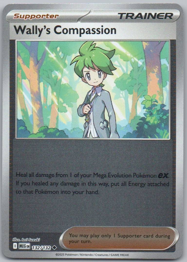 Wally's Compassion 132 Reverse Holo Trainer Card - Mega Evolution