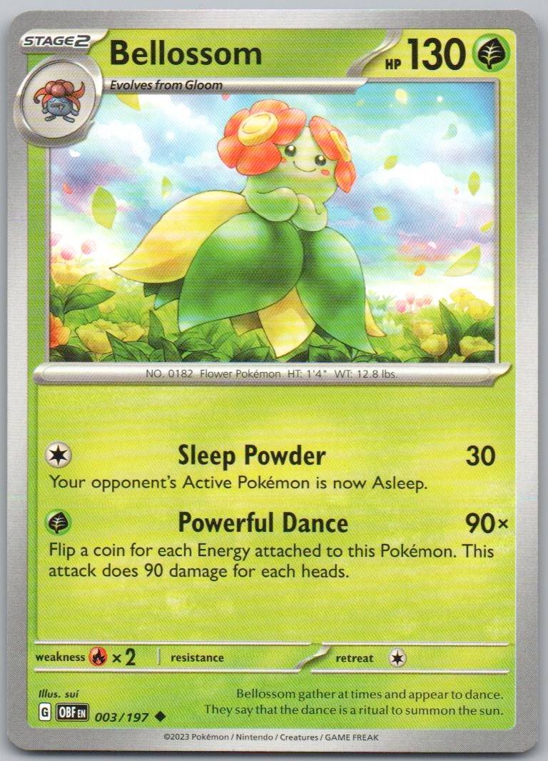 Bellossom 003 Normal Grass Card - Obsidian Flames